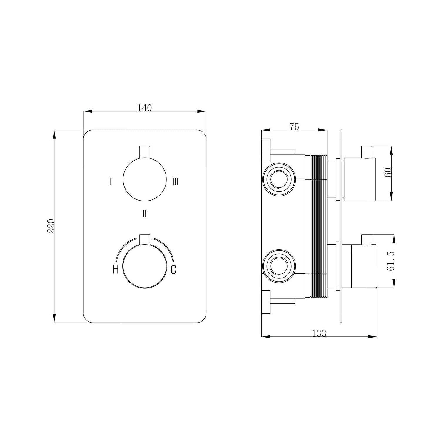  Termostatico doccia incasso 3 vie con easy box rame by CeramicStore | Lo specialista del tuo bagno