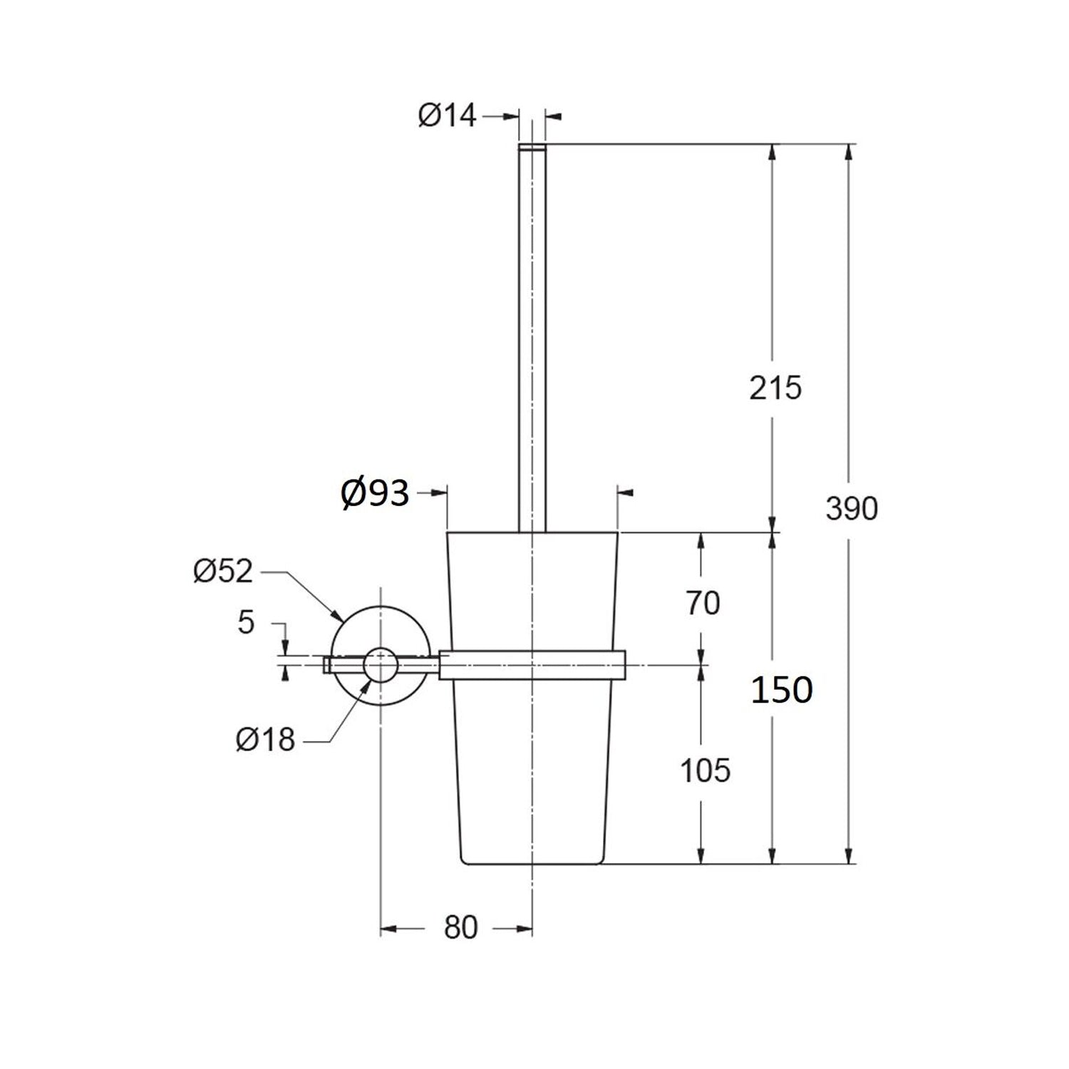  Portascopino serie Arte con attacco singolo in ottone cromo by CeramicStore | Lo specialista del tuo bagno