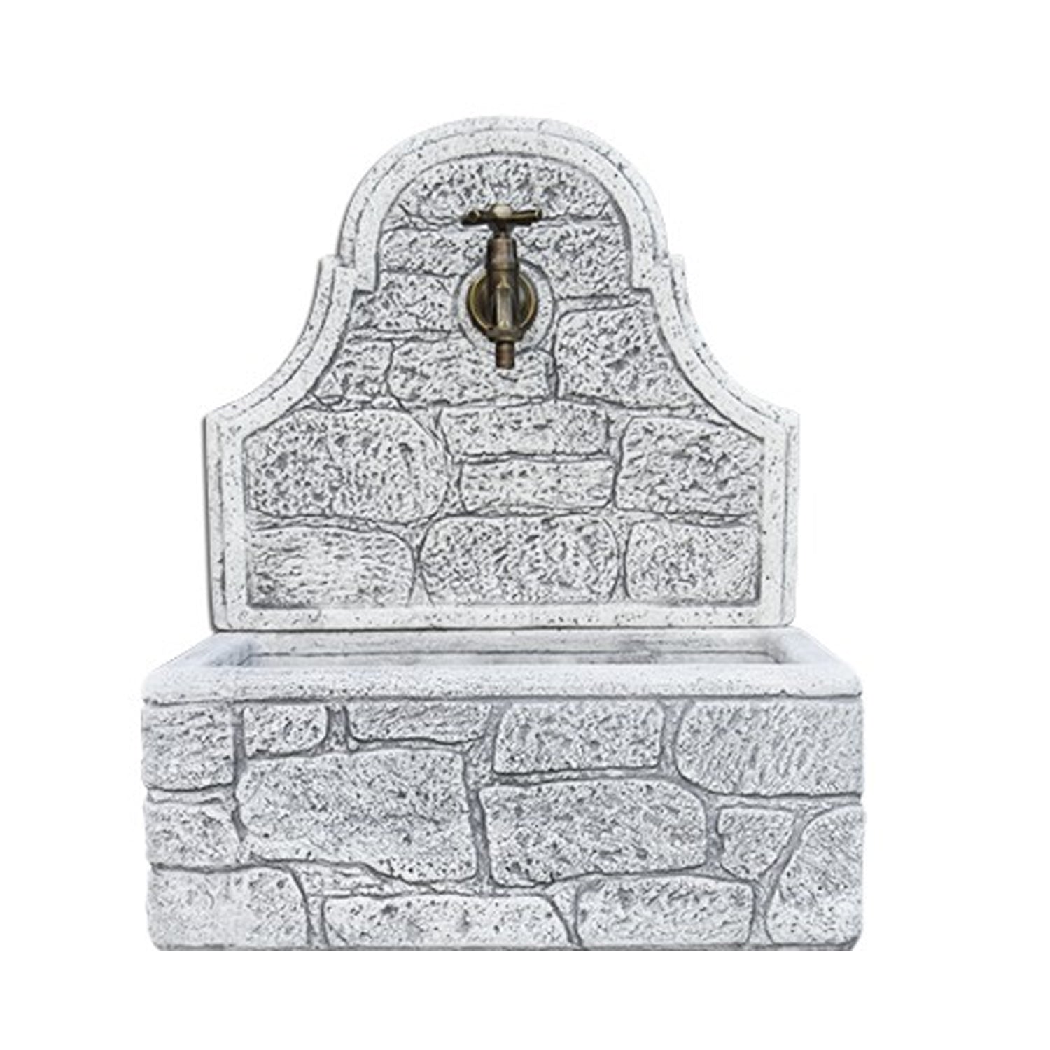 Fontana a muro con para schizzi in cemento ad effetto mattoncini modello Astro colore Grigio by CeramicStore | Lo specialista del tuo bagno