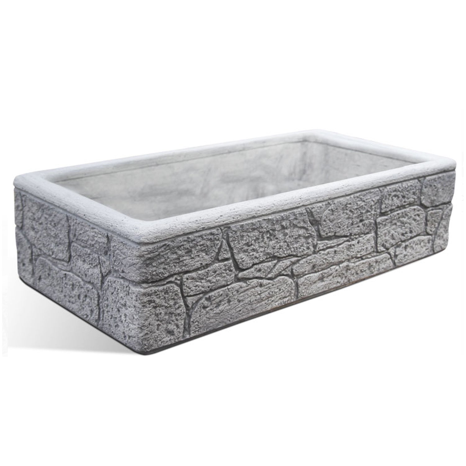 Lavello da esterno in cemento grigio effetto mattoncini cm 100x52x20h cm modello Eolie by CeramicStore | Lo specialista del tuo bagno