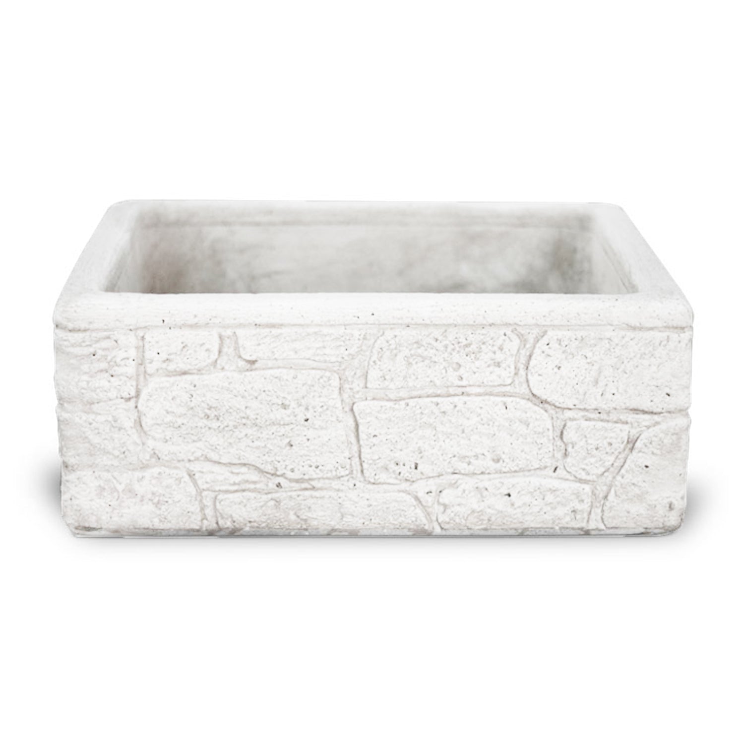 Lavello da esterno in cemento bianco effetto mattoncini cm 50x40x20h cm modello Eolie by CeramicStore | Lo specialista del tuo bagno