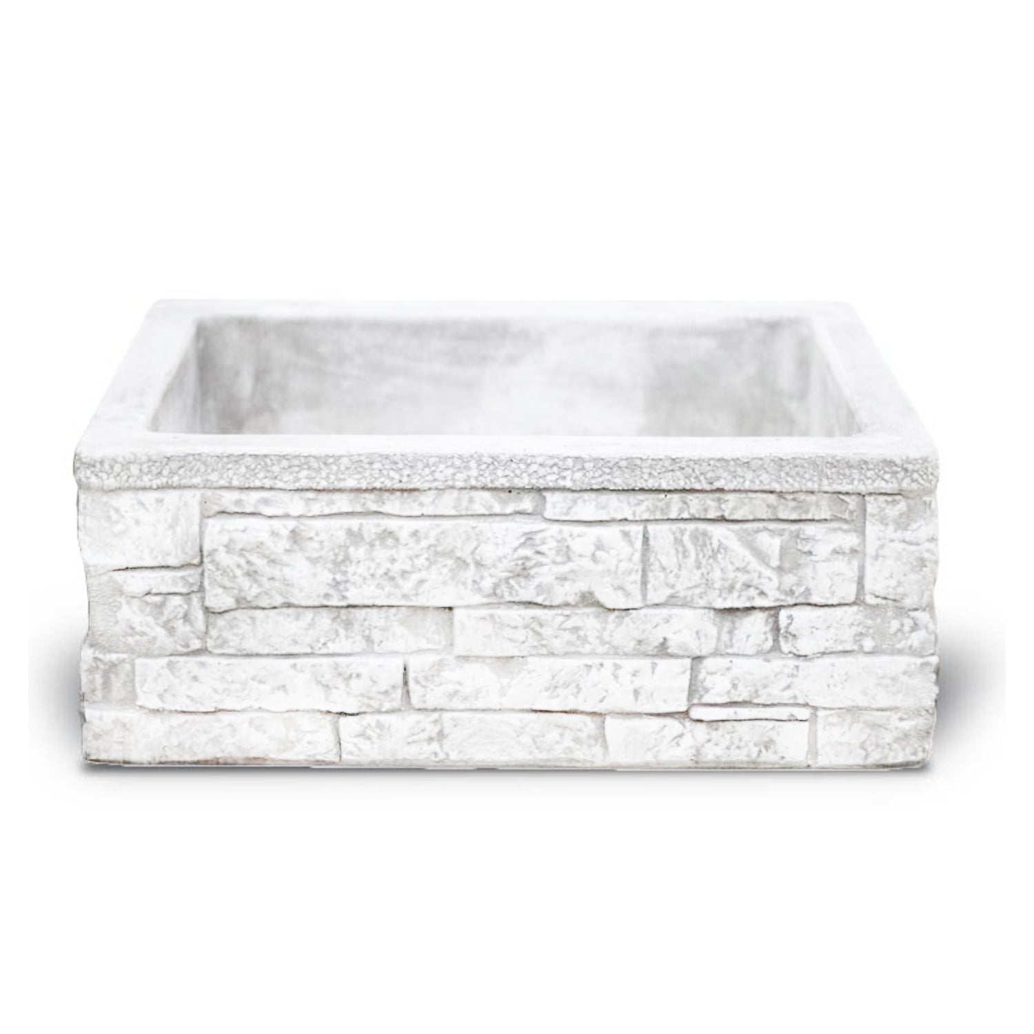 Lavello da esterno in cemento bianco effetto mattoncini cm 70x52x20h cm modello Sicily by CeramicStore | Lo specialista del tuo bagno