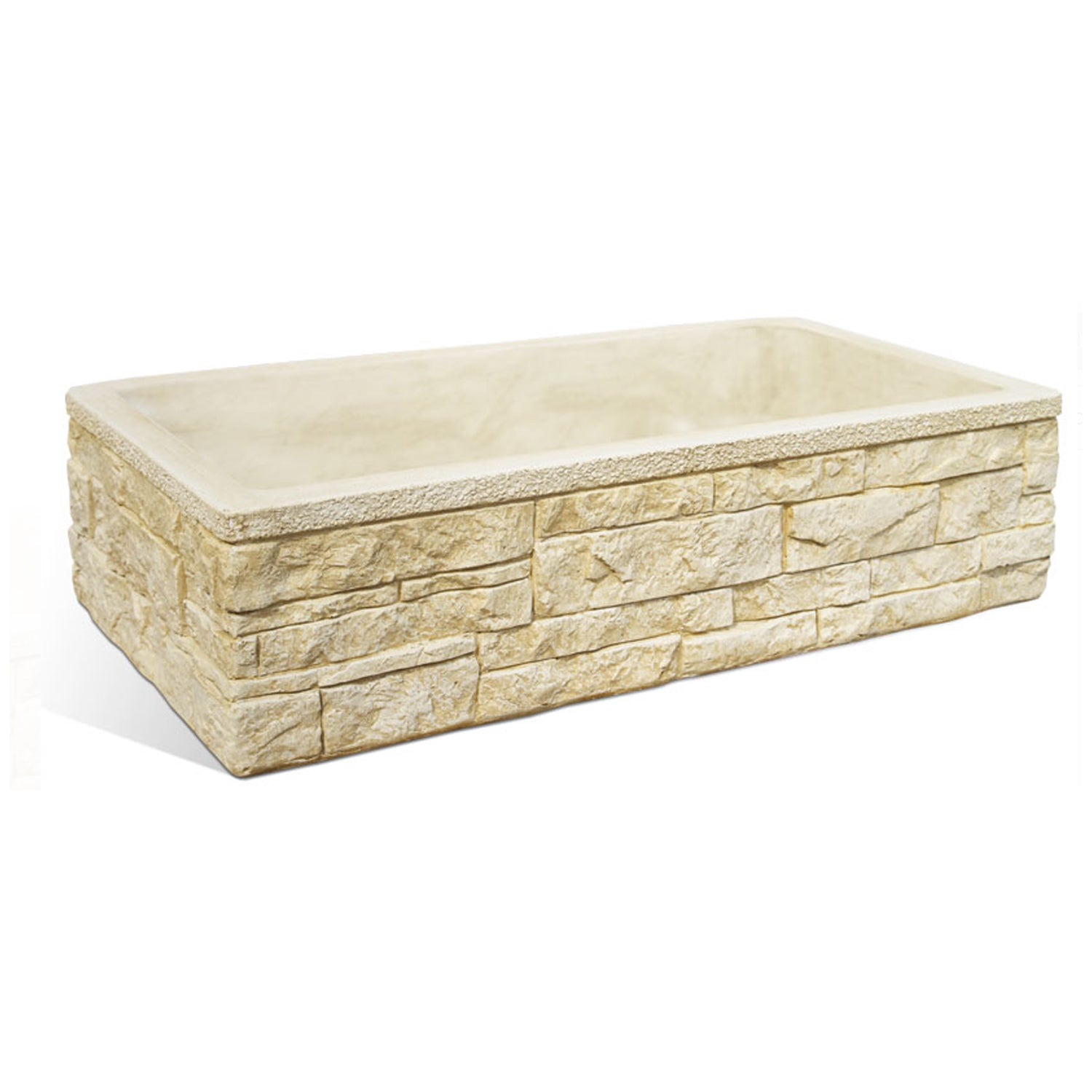 Lavello da esterno in cemento nocciola effetto mattoncini cm 50x40x20h cm modello Sicily by CeramicStore | Lo specialista del tuo bagno