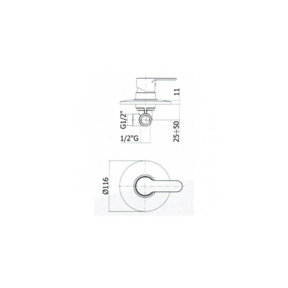  Set saliscendi doccia ottone cromato con miscelatore doccia incasso e presa acqua tonda a muro by CeramicStore | Lo specialista del tuo bagno