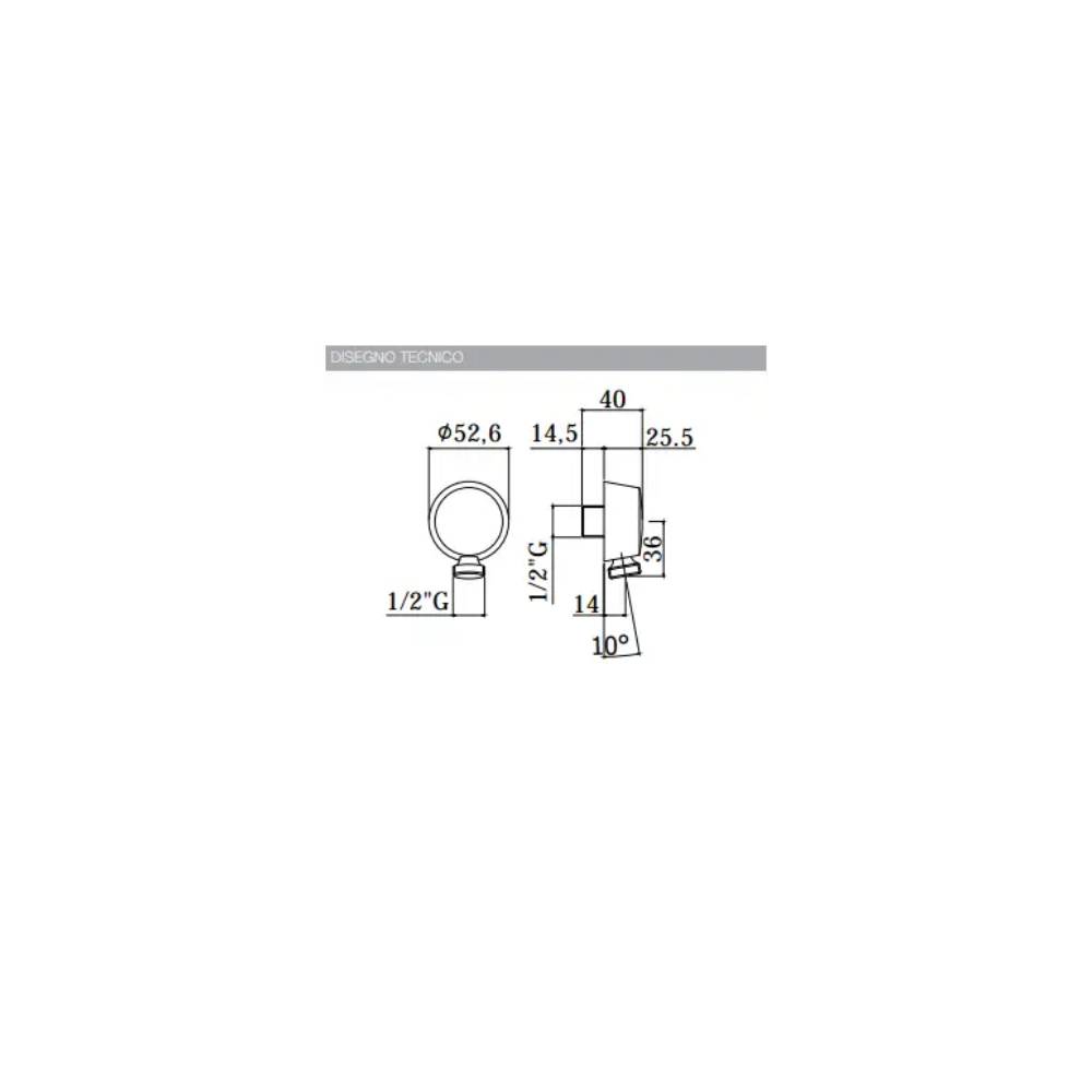  Set saliscendi doccia ottone cromato con miscelatore doccia incasso e presa acqua tonda a muro by CeramicStore | Lo specialista del tuo bagno