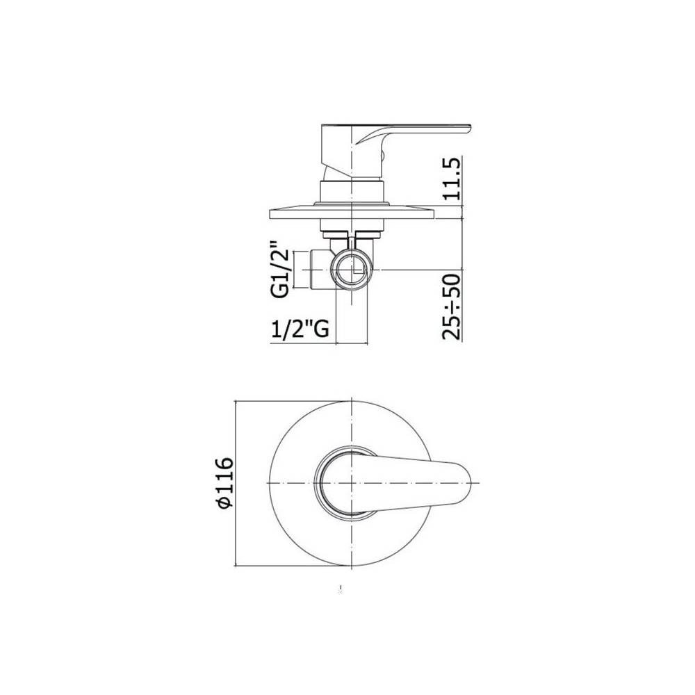 Set saliscendi Prestige con miscelatore doccia incasso Paffoni serie Green - Senza deviatore e presa acqua tonda 4