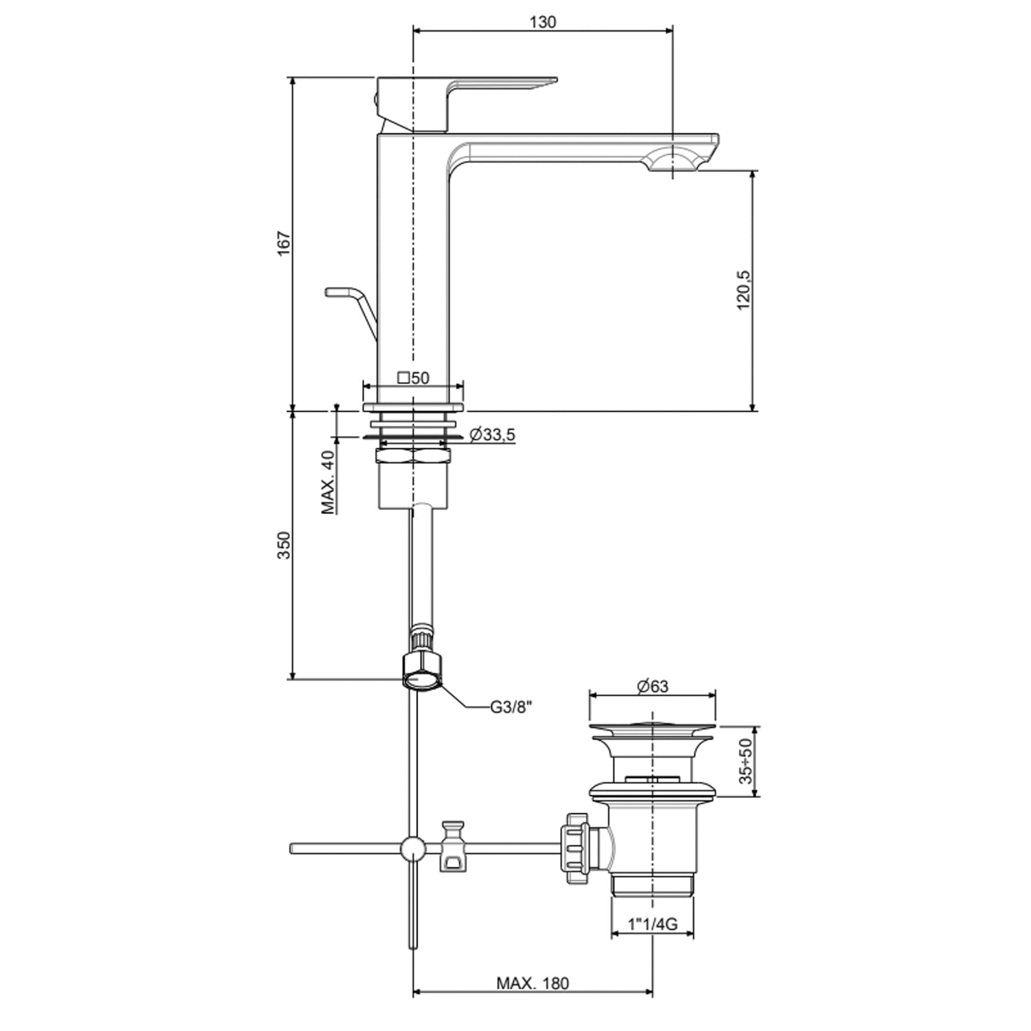  Miscelatore lavabo Paffoni con scarico automatico modello Elle - Cromato by CeramicStore | Lo specialista del tuo bagno