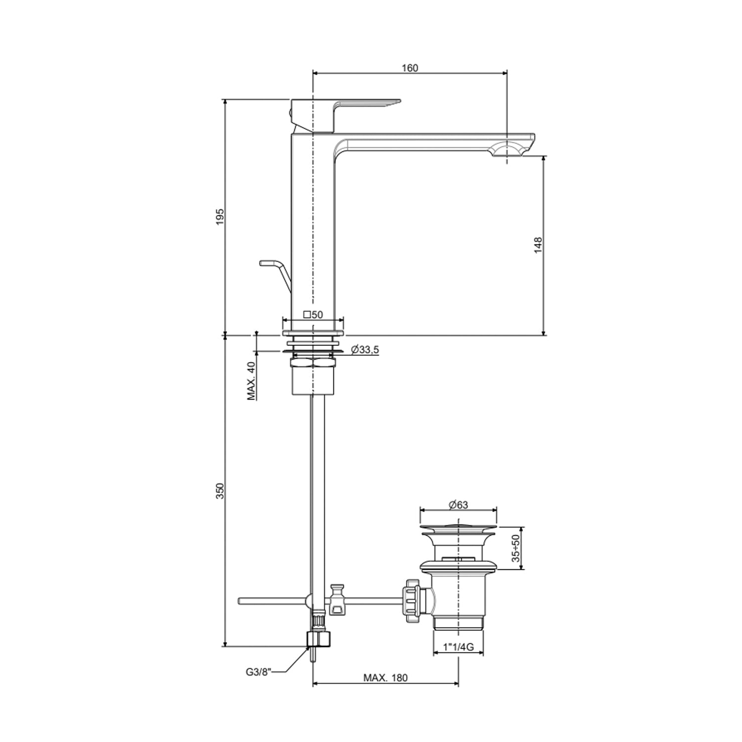  Miscelatore lavabo medio ottone cromo lucido Paffoni Elle con scarico by CeramicStore | Lo specialista del tuo bagno