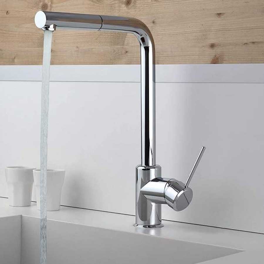 Miscelatore per lavello cucina  con doccino estraibile cromato lucido Modello India di Argo Rubinetterie