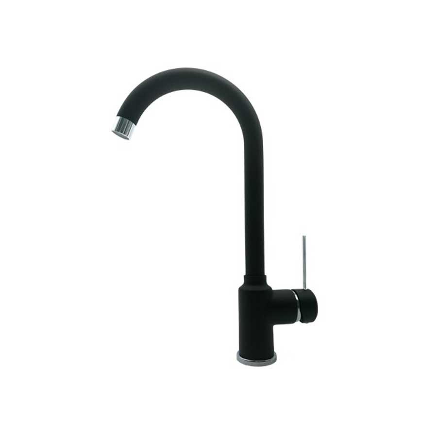 Miscelatore per lavello cucina  tubo di erogazione rotondo finitura nero opaco Modello Korea di Argo Rubinetterie