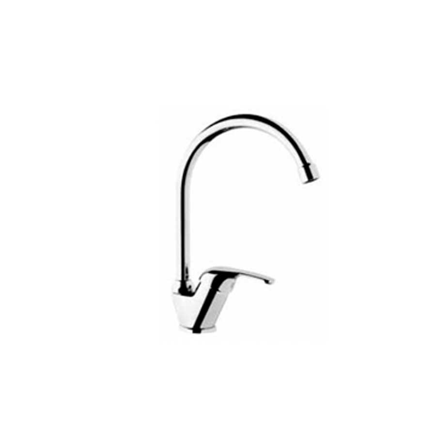 Miscelatore per lavello cucina  tubo di erogazione rotondo finitura Cromo Lucido Modello Giava di Argo Rubinetterie