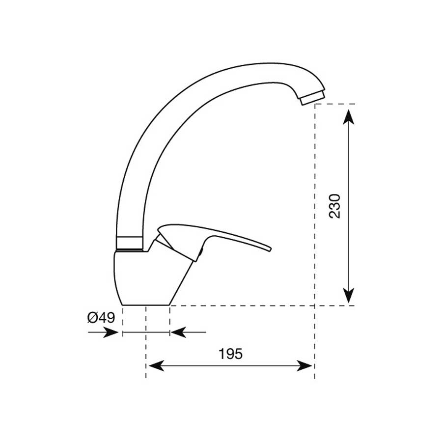 Miscelatore per lavello cucina  tubo di erogazione rotondo finitura Avena Modello Singapore di Argo Rubinetterie 2