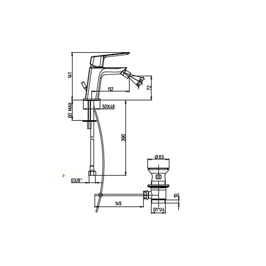  Rubinetto Miscelatore Monocomando per Bidet con Piletta Click-Clack cromato collezione Bloom di Argo Rubinetterie by CeramicStore | Lo specialista del tuo bagno