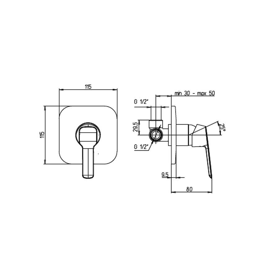  Rubinetto Miscelatore Monocomando per Doccia cromato collezione Bloom di Argo Rubinetterie by CeramicStore | Lo specialista del tuo bagno