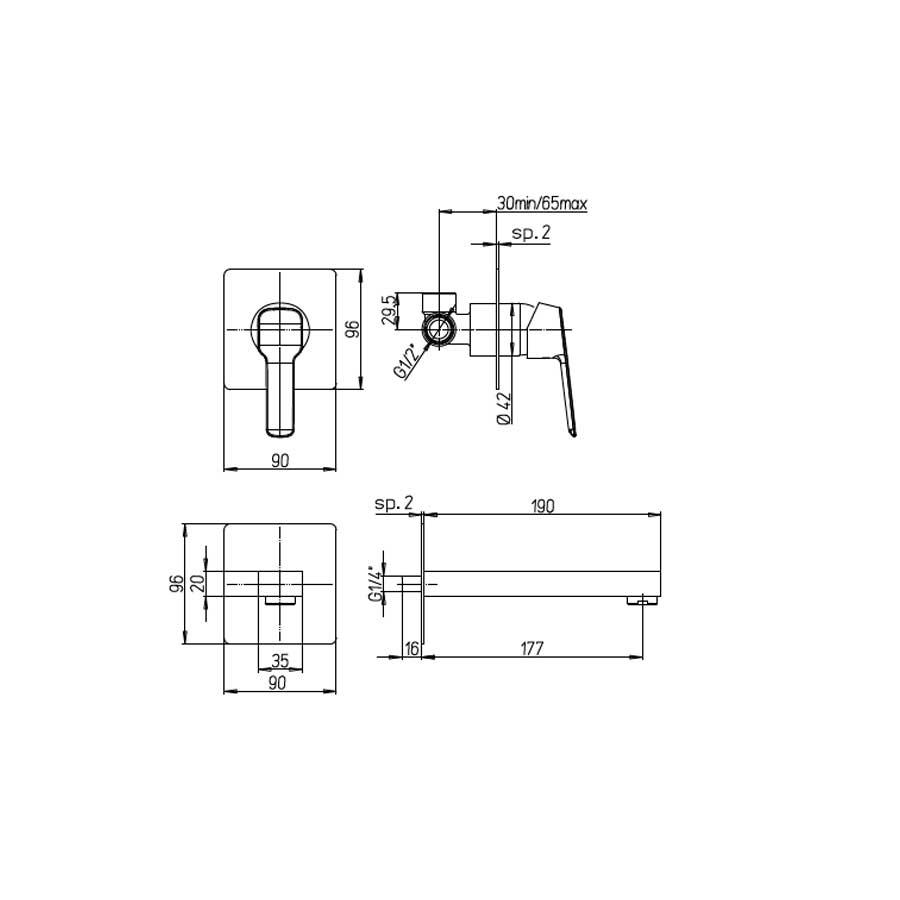  Set di Rubinetti per lavabo a muro e Bidet con Piletta Click-Clack cromato collezione Bloom di Argo Rubinetterie by CeramicStore | Lo specialista del tuo bagno