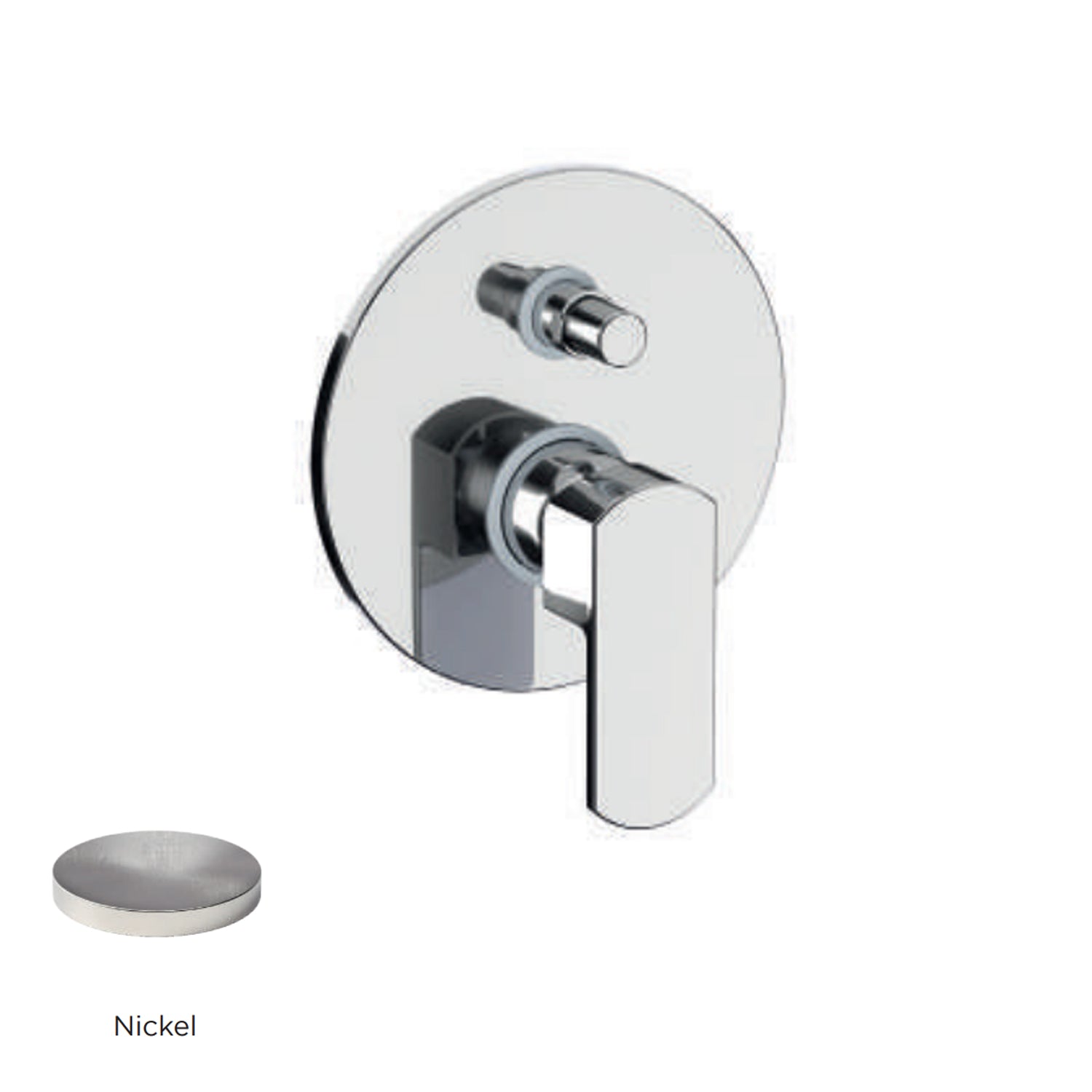 Miscelatore monocomando da incasso per doccia con deviatore RubiFlux serie Dema - Nickel by CeramicStore | Lo specialista del tuo bagno