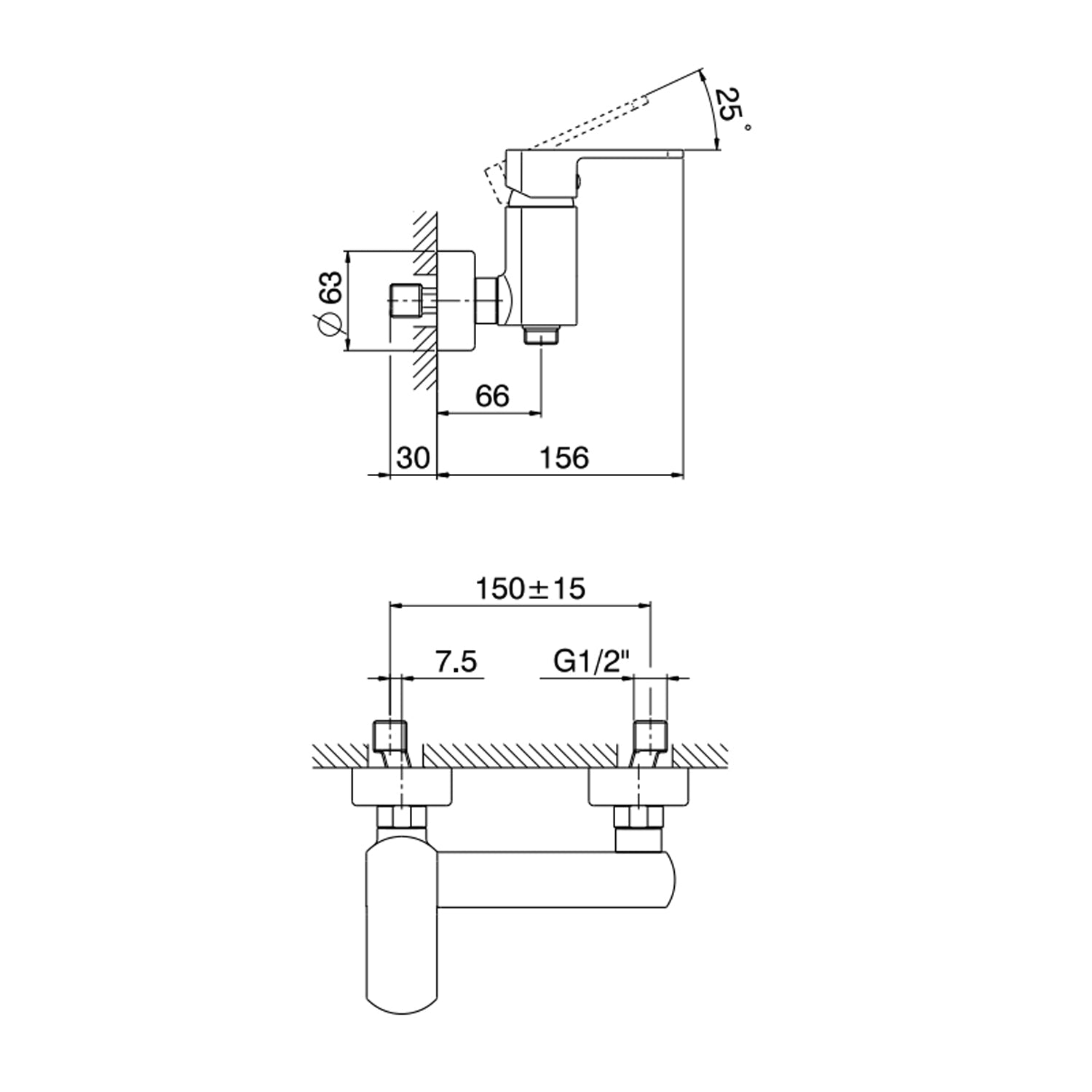  Miscelatore monocomando esterno per doccia RubiFlux serie Dema - Nero Opaco by CeramicStore | Lo specialista del tuo bagno