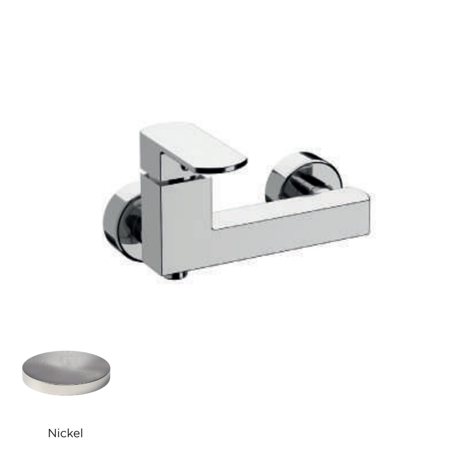 Miscelatore monocomando esterno per doccia RubiFlux serie Dema - Nickel by CeramicStore | Lo specialista del tuo bagno