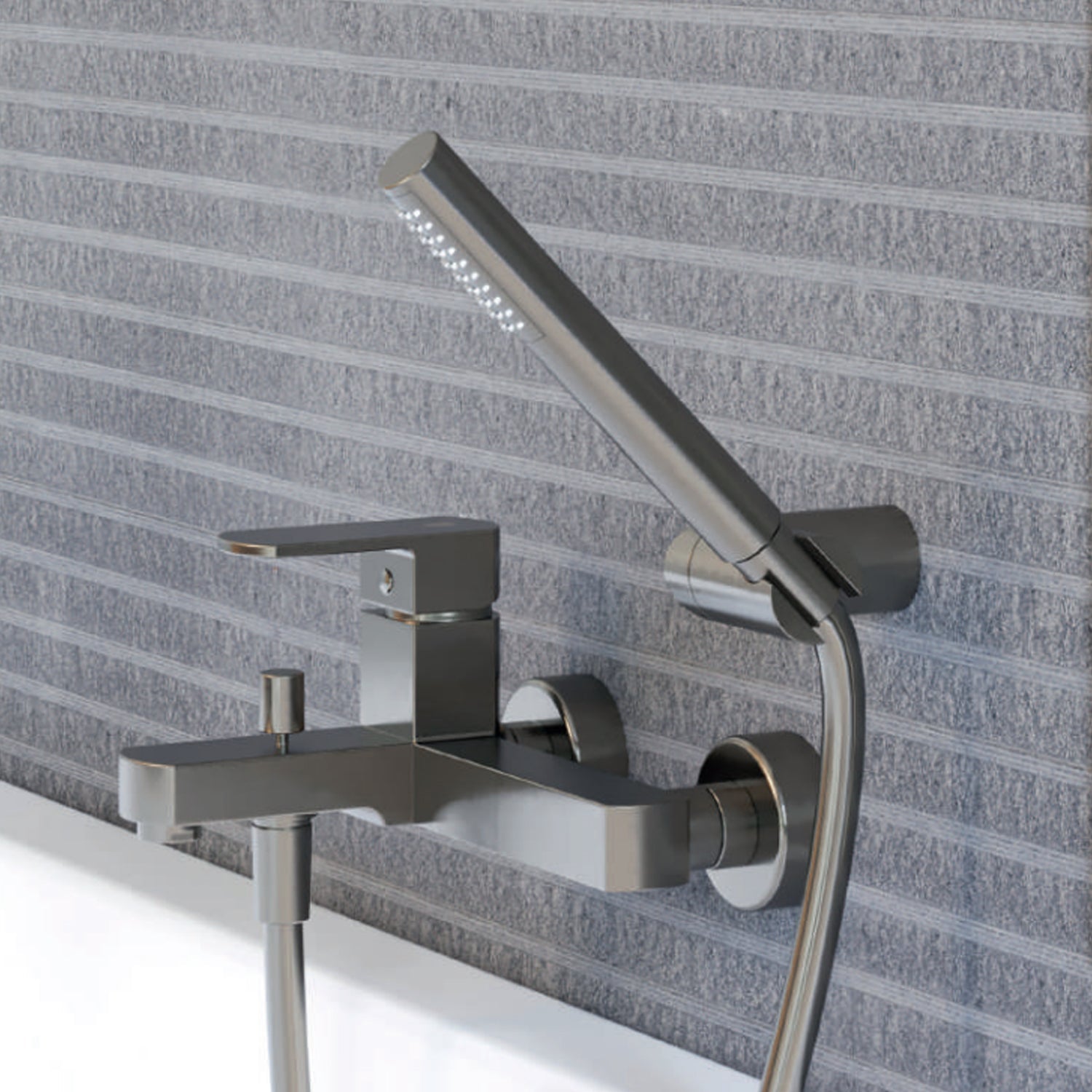  Miscelatore monocomando per vasca con kit doccino RubiFlux serie Dema - Cromo by CeramicStore | Lo specialista del tuo bagno