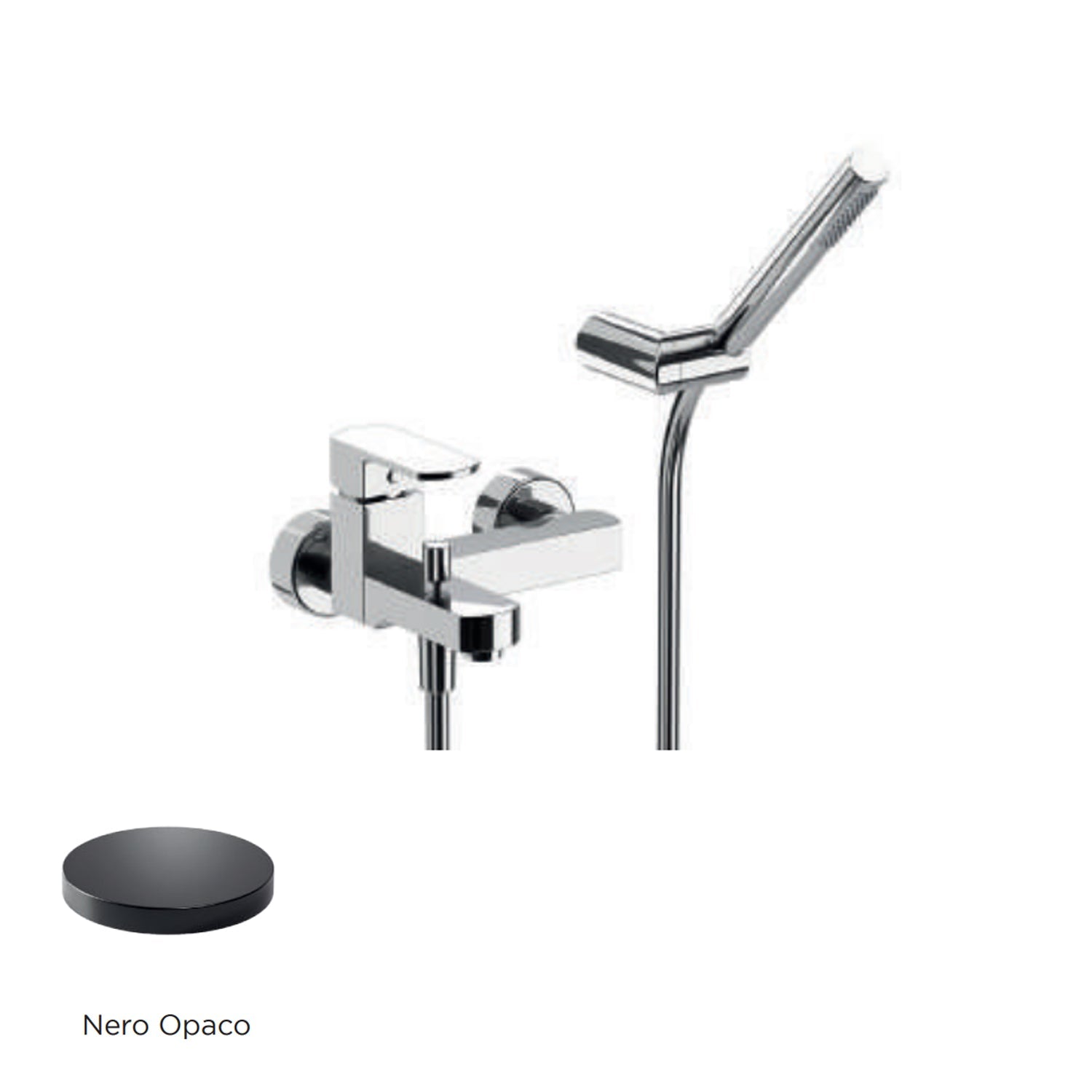 Miscelatore monocomando per vasca con kit doccino RubiFlux serie Dema - Nero Opaco by CeramicStore | Lo specialista del tuo bagno