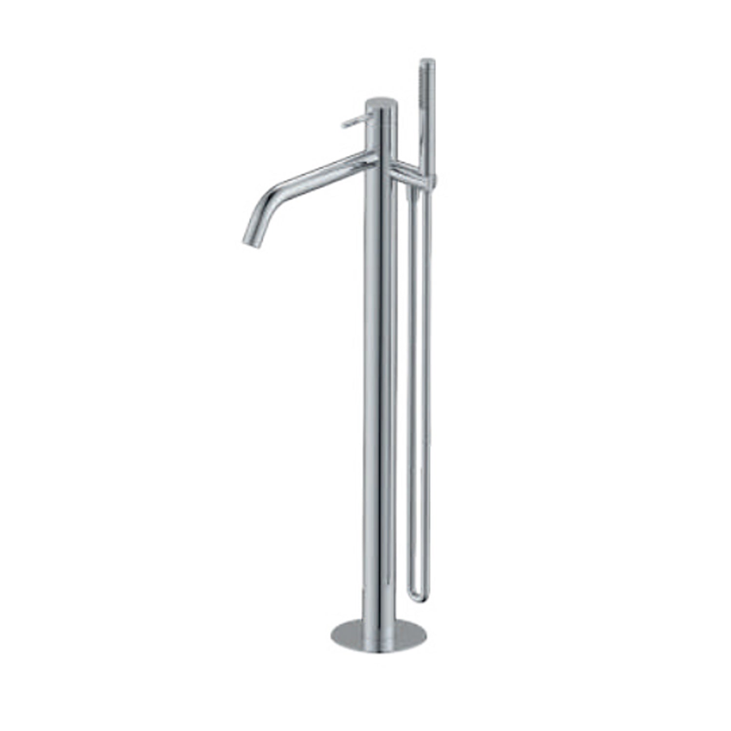 Miscelatore monocomando per vasca centro stanza con kit doccino RubiFlux serie Regal - Cromo by CeramicStore | Lo specialista del tuo bagno