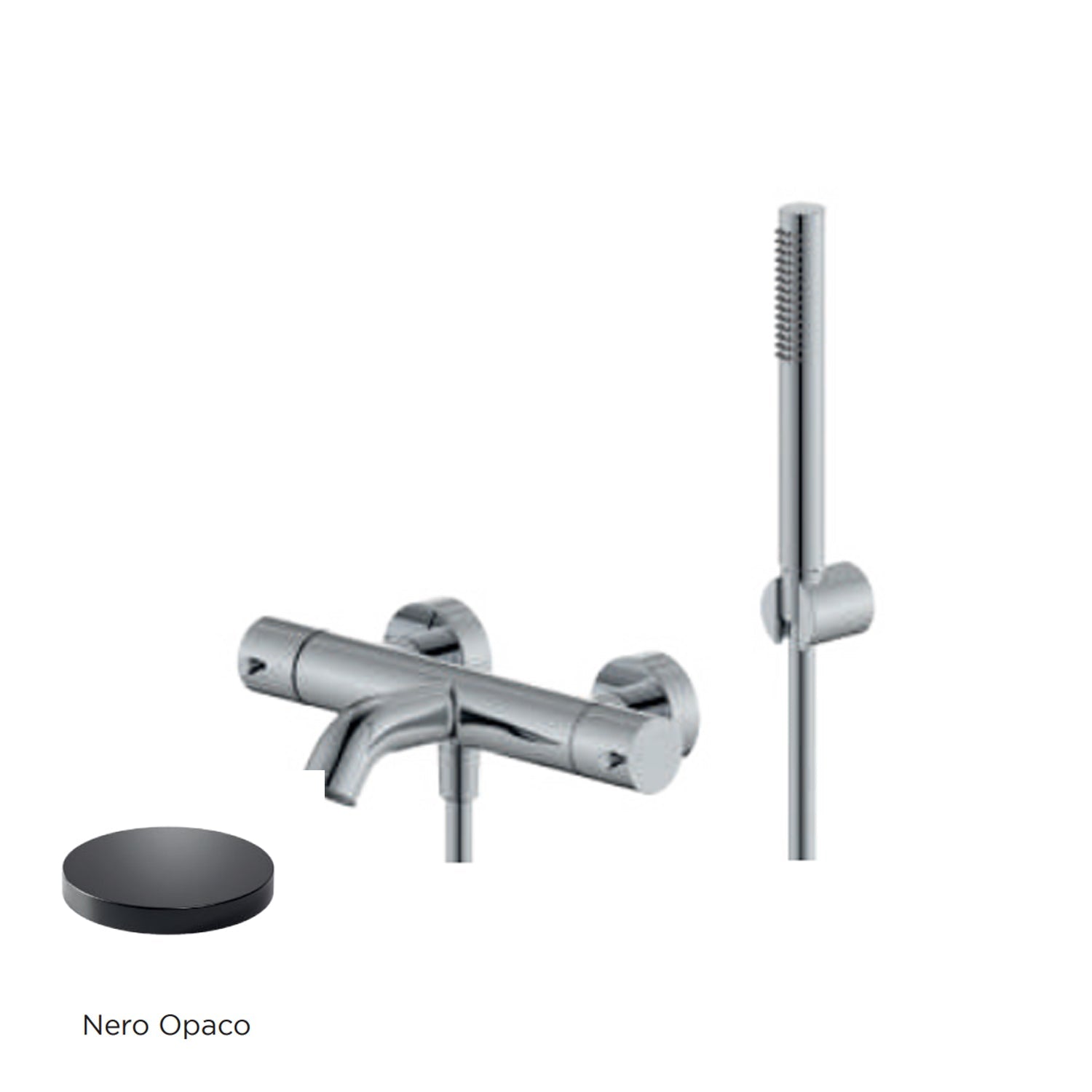 Miscelatore monocomando per vasca con kit doccino RubiFlux serie Regal - Nero Opaco by CeramicStore | Lo specialista del tuo bagno