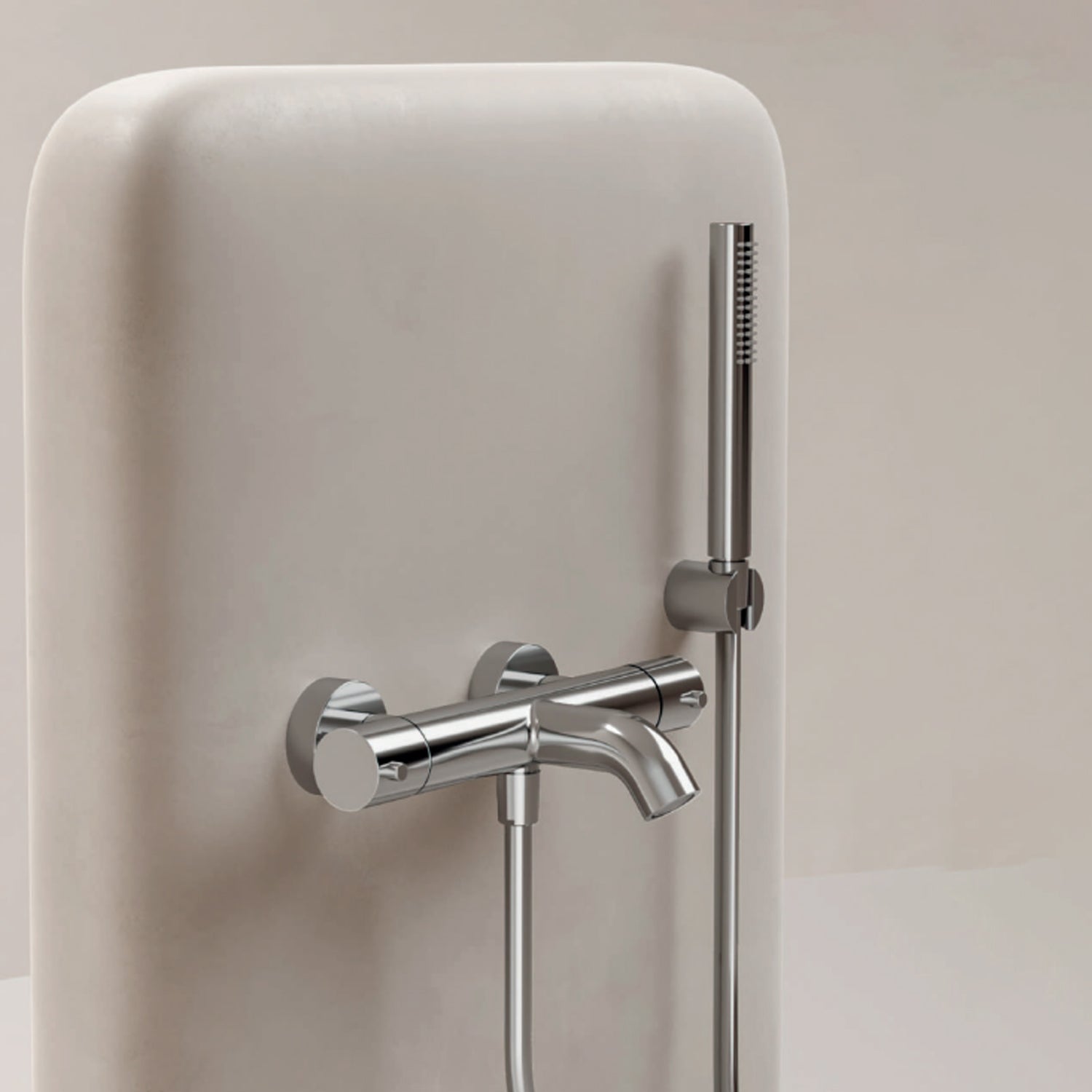  Miscelatore monocomando per vasca con kit doccino RubiFlux serie Regal - Satinato by CeramicStore | Lo specialista del tuo bagno