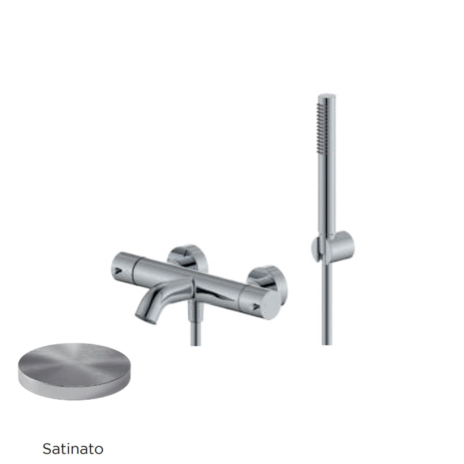 Miscelatore monocomando per vasca con kit doccino RubiFlux serie Regal - Satinato by CeramicStore | Lo specialista del tuo bagno