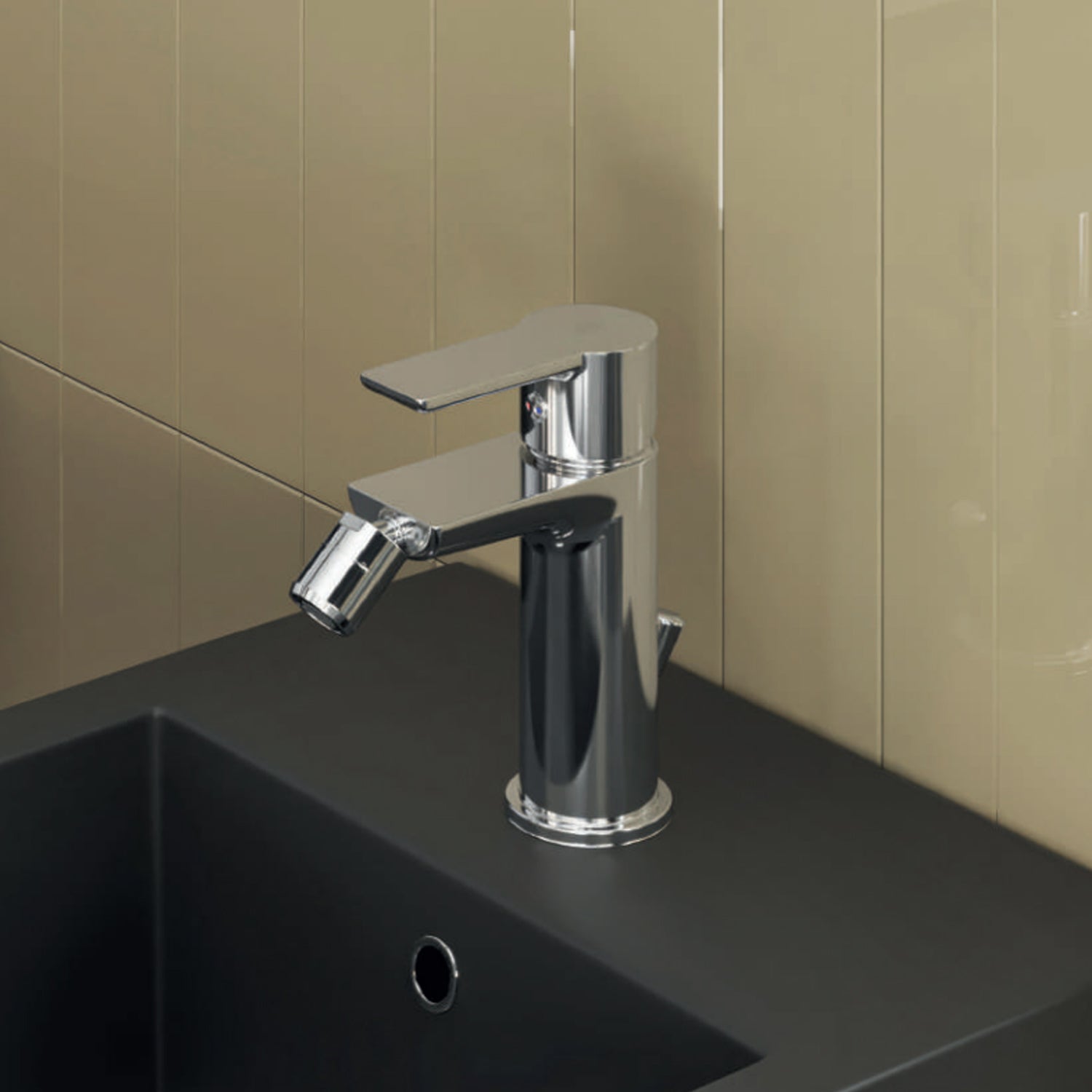  Miscelatore monocomando bidet con scarico RubiFlux serie Kyros - Cromo by CeramicStore | Lo specialista del tuo bagno