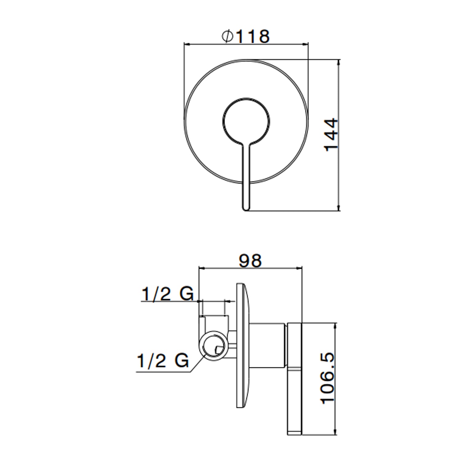  Miscelatore monocomando da incasso per doccia RubiFlux serie Tundra - Cromo by CeramicStore | Lo specialista del tuo bagno