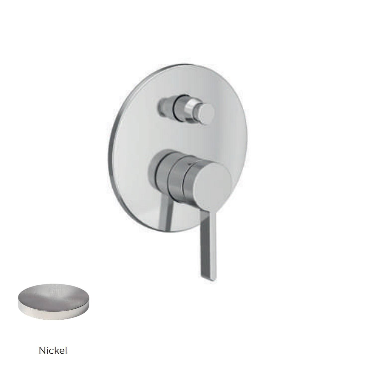 Miscelatore monocomando da incasso per doccia con deviatore RubiFlux serie Tundra - Nickel by CeramicStore | Lo specialista del tuo bagno