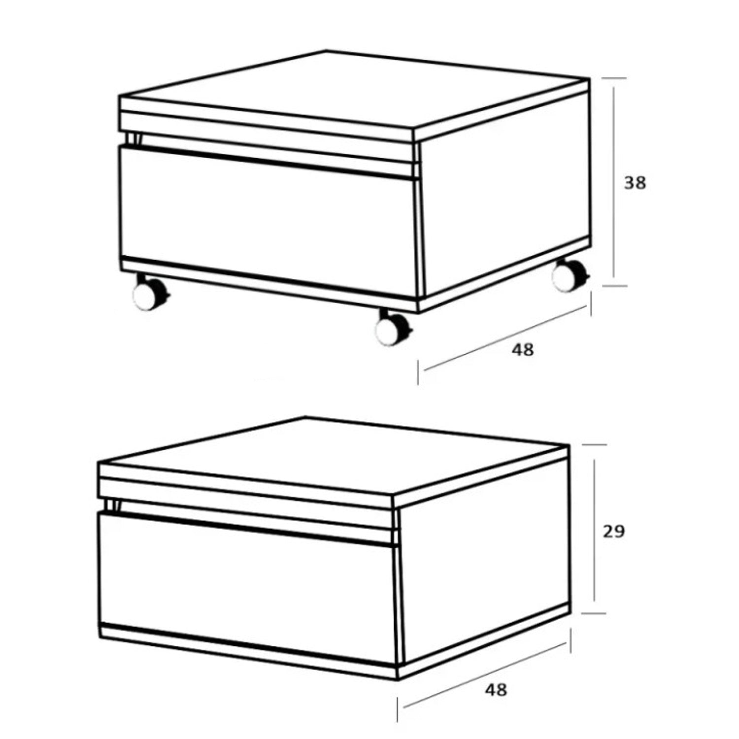 Cassettiera con chiusura soft-close e ruote Cubi&Co Rack colore cemento cm 58x48 2