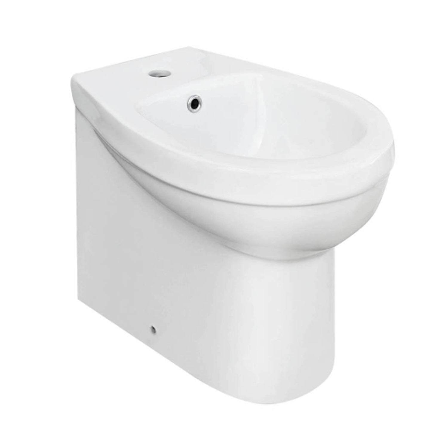Bidet filomuro serie King in ceramica bianca con troppopieno e foro rubinetteria - Outlet
