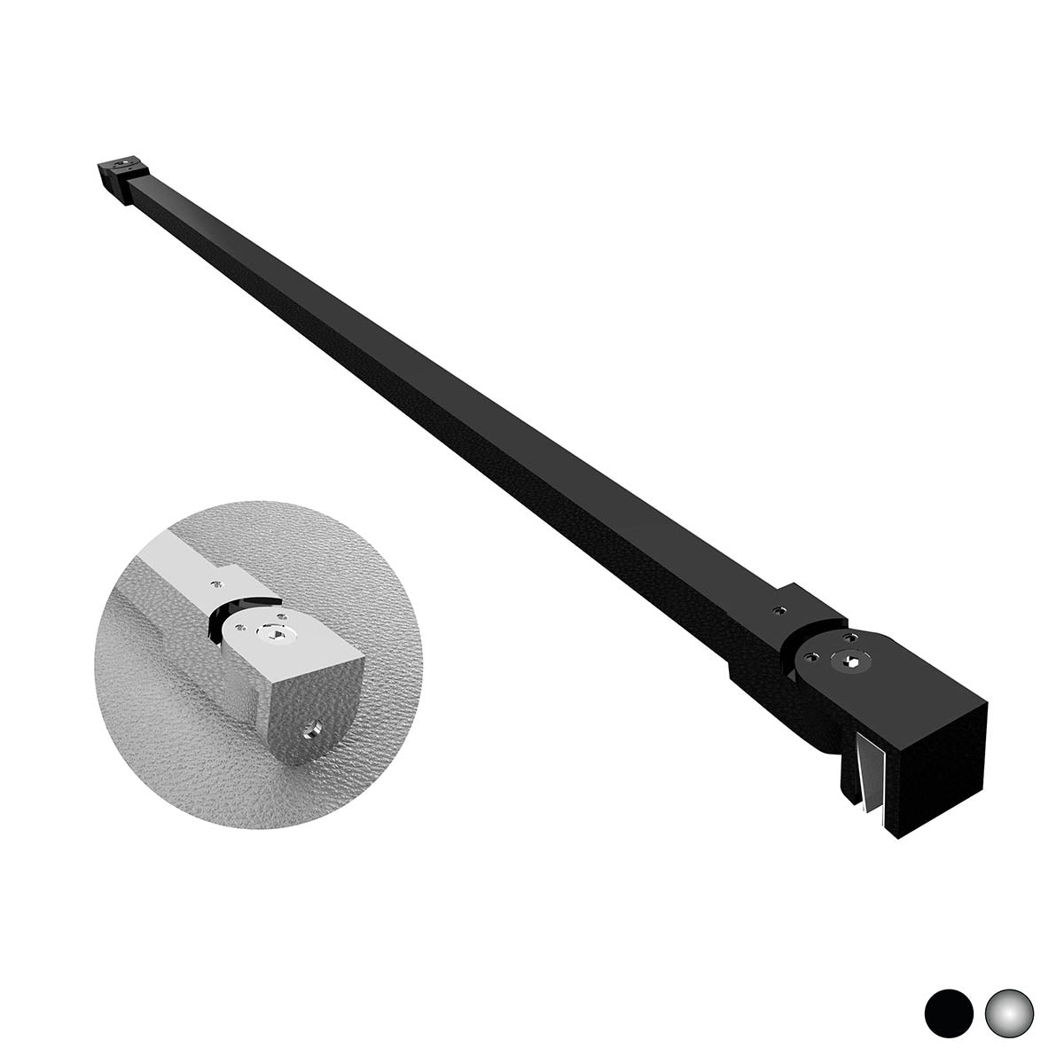 Braccio per walk-in quadro con due teste snodabili 45 cm DocciaGo - Cromo