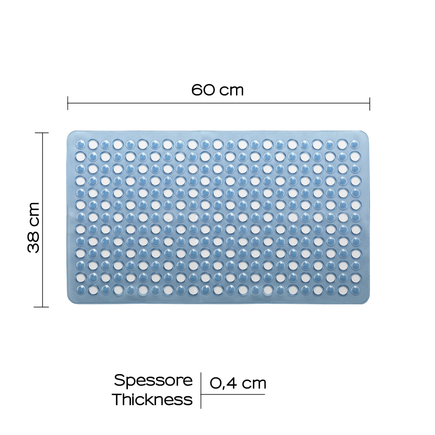  Tappeto antiscivolo vasca 38x60 modello Maim di Gedy - Trasparente azzurro by CeramicStore | Lo specialista del tuo bagno