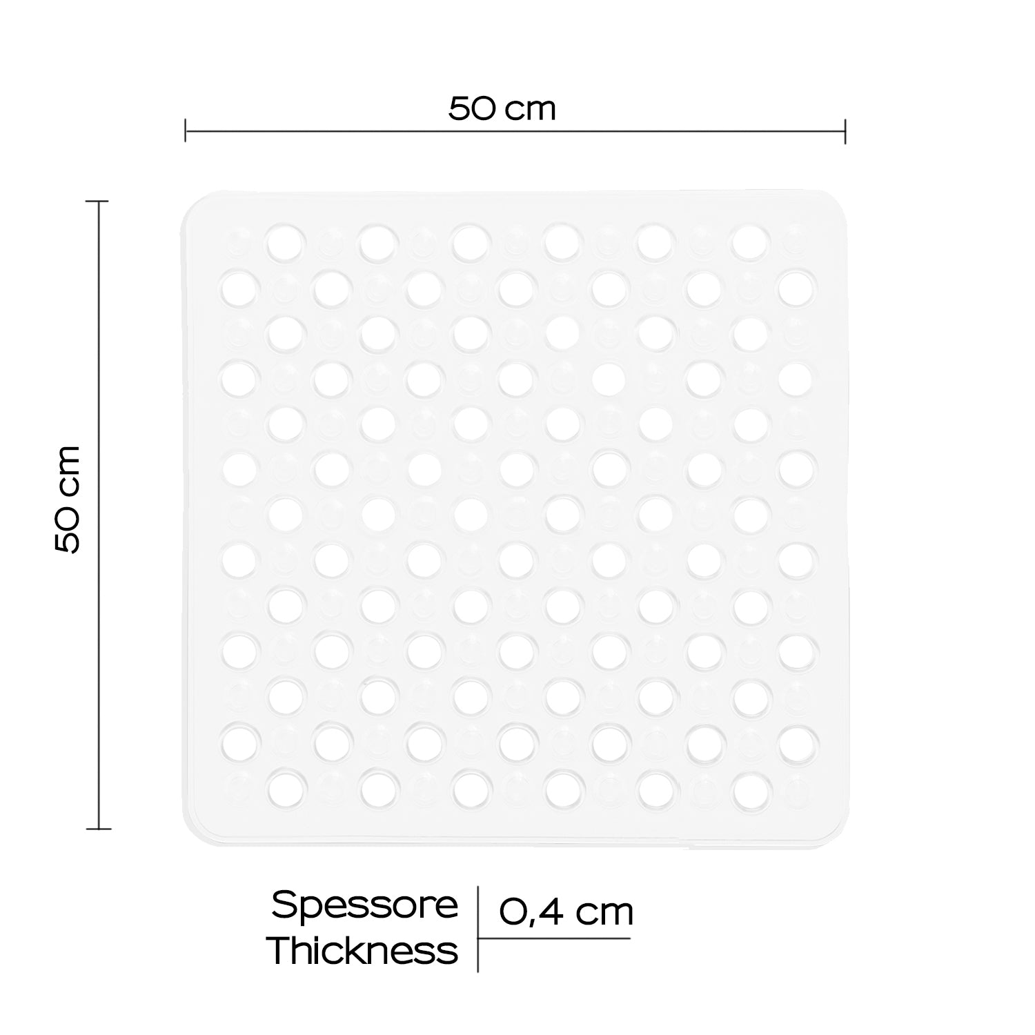  Tappeto antiscivolo doccia 50x50 modello Maim di Gedy - Bianco by CeramicStore | Lo specialista del tuo bagno