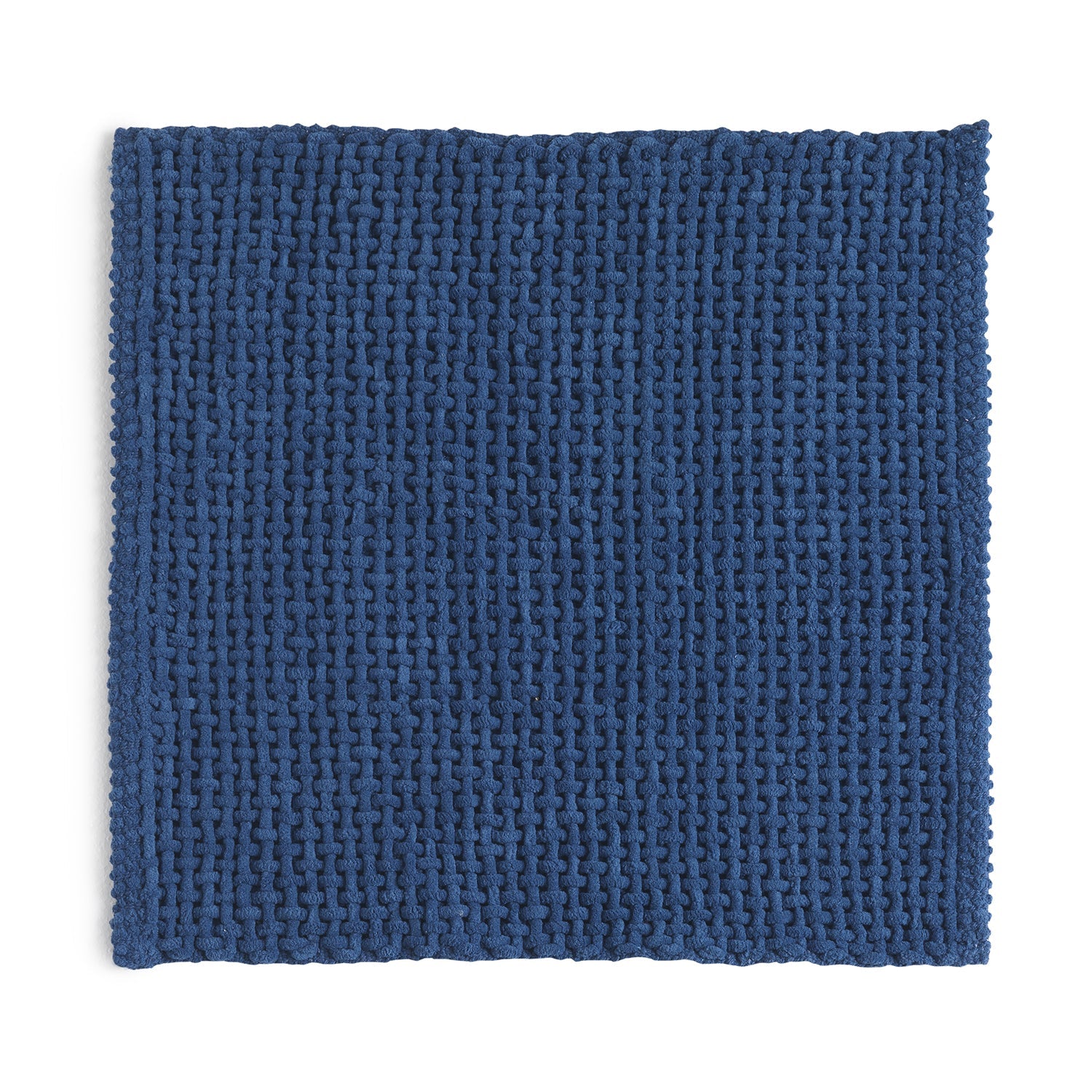 Tappeto 50x50 in cotone e poliestere con fondo antiscivolo Knot di Gedy - Blu by CeramicStore | Lo specialista del tuo bagno