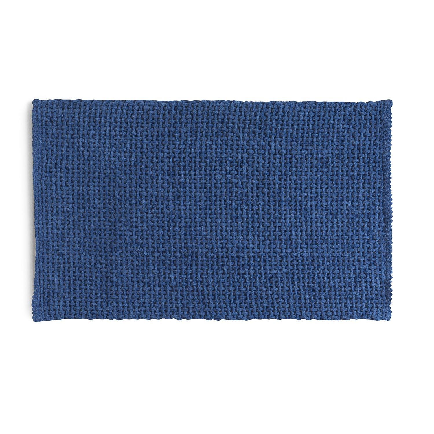 Tappeto 50x80 in cotone e poliestere con fondo antiscivolo Knot di Gedy - Blu by CeramicStore | Lo specialista del tuo bagno