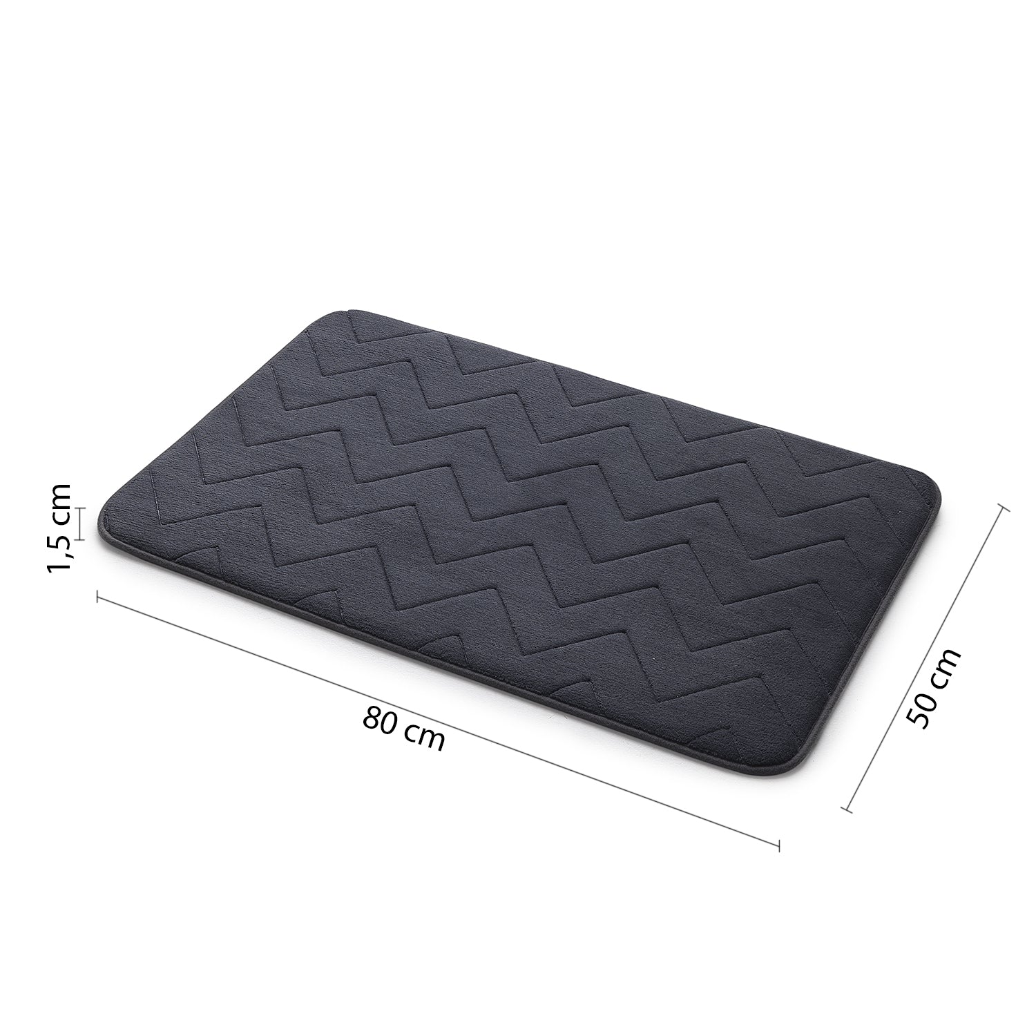  Tappeto 50x80 in memory foam con fondo antiscivolo Mousse di Gedy - Antracite by CeramicStore | Lo specialista del tuo bagno