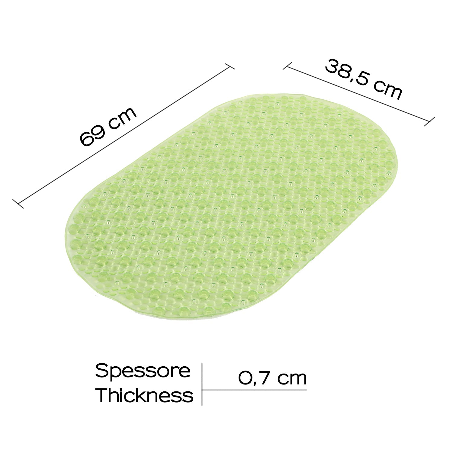  Tappeto antiscivolo vasca modello Solid di Gedy - Verde trasparente by CeramicStore | Lo specialista del tuo bagno