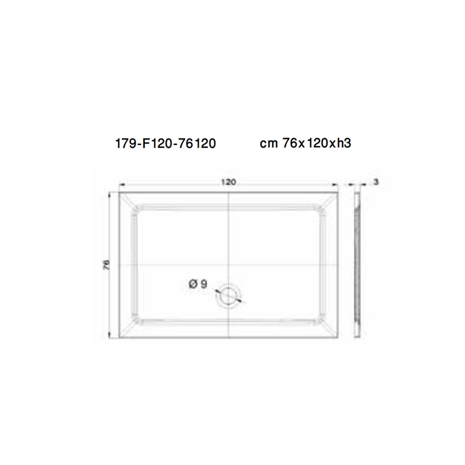  Piatto doccia rettangolare cm 76x120 in tecnopolimero strutturale Mr Plate by CeramicStore | Lo specialista del tuo bagno