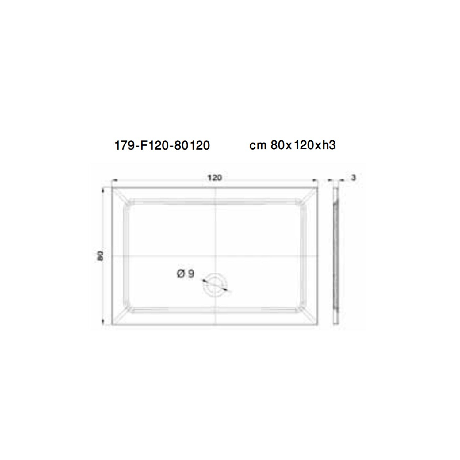  Piatto doccia rettangolare cm 80x120 in tecnopolimero strutturale Mr Plate by CeramicStore | Lo specialista del tuo bagno