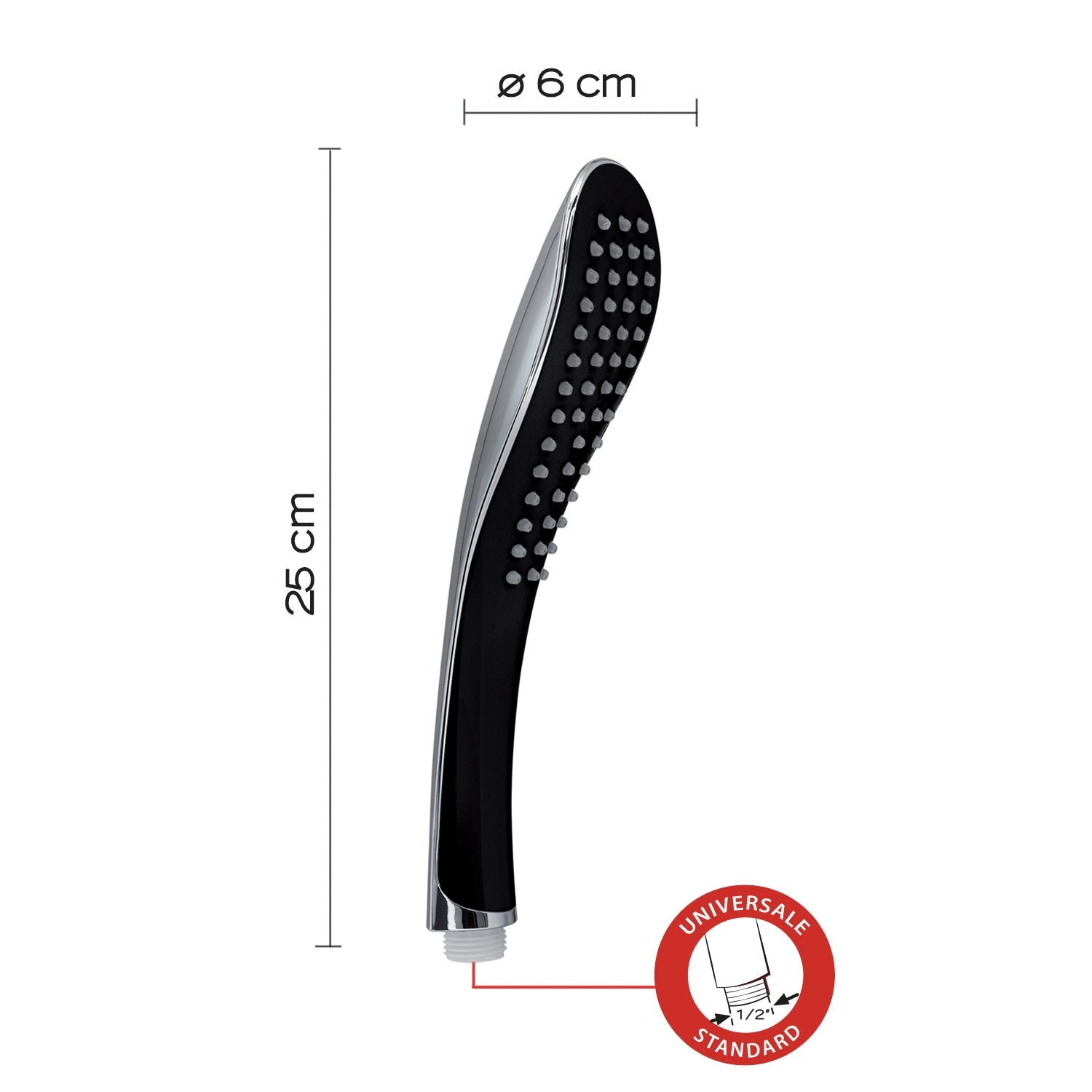  Doccetta 1 getto modello Tendence 03 di Gedy - Cromato/Nero by CeramicStore | Lo specialista del tuo bagno