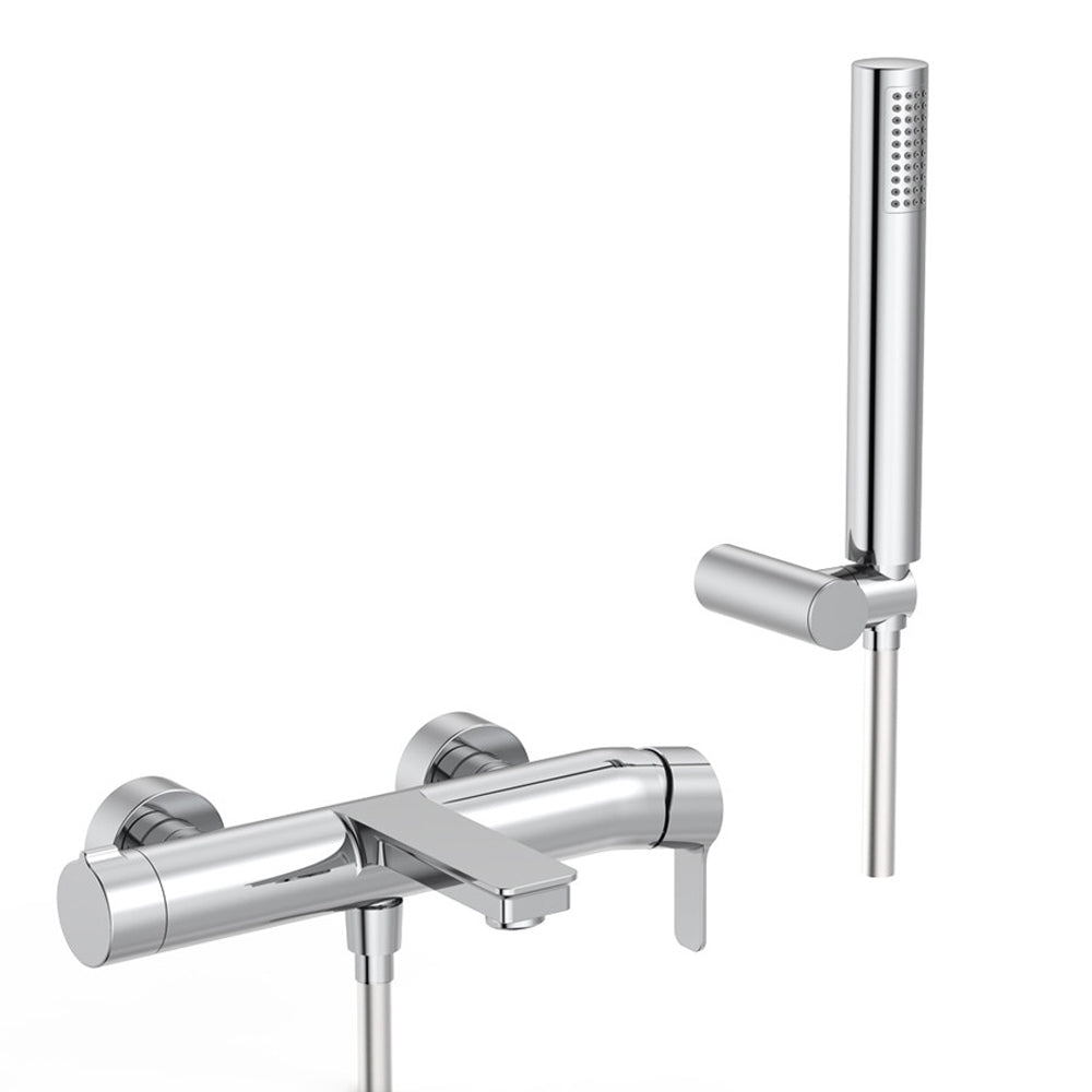 Miscelatore vasca esterno Brezza ottone cromo completo di set doccia