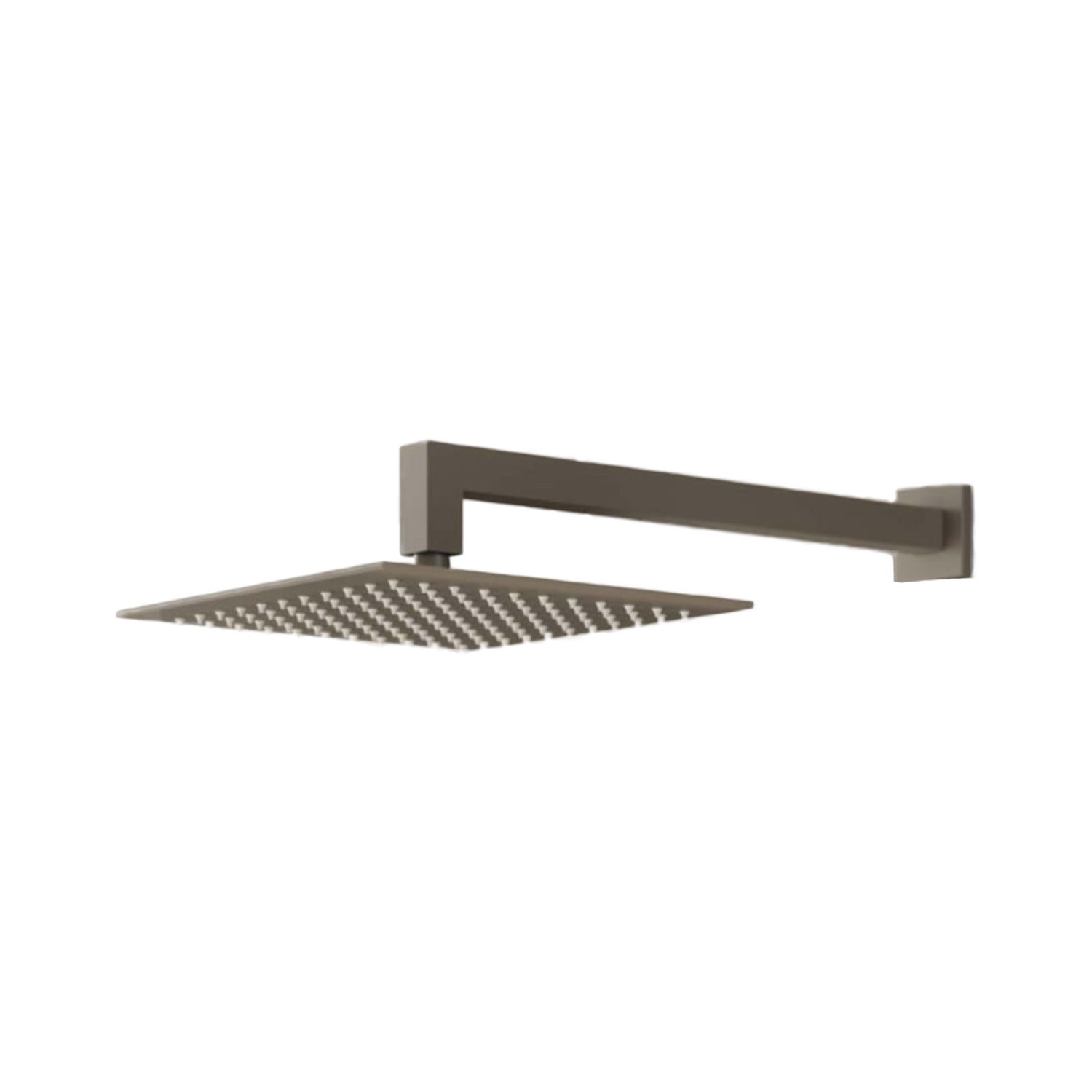 Soffione doccia quadrato 25x25 con getti anticalcare in silicone RubiFlux - Grigio Fango 2