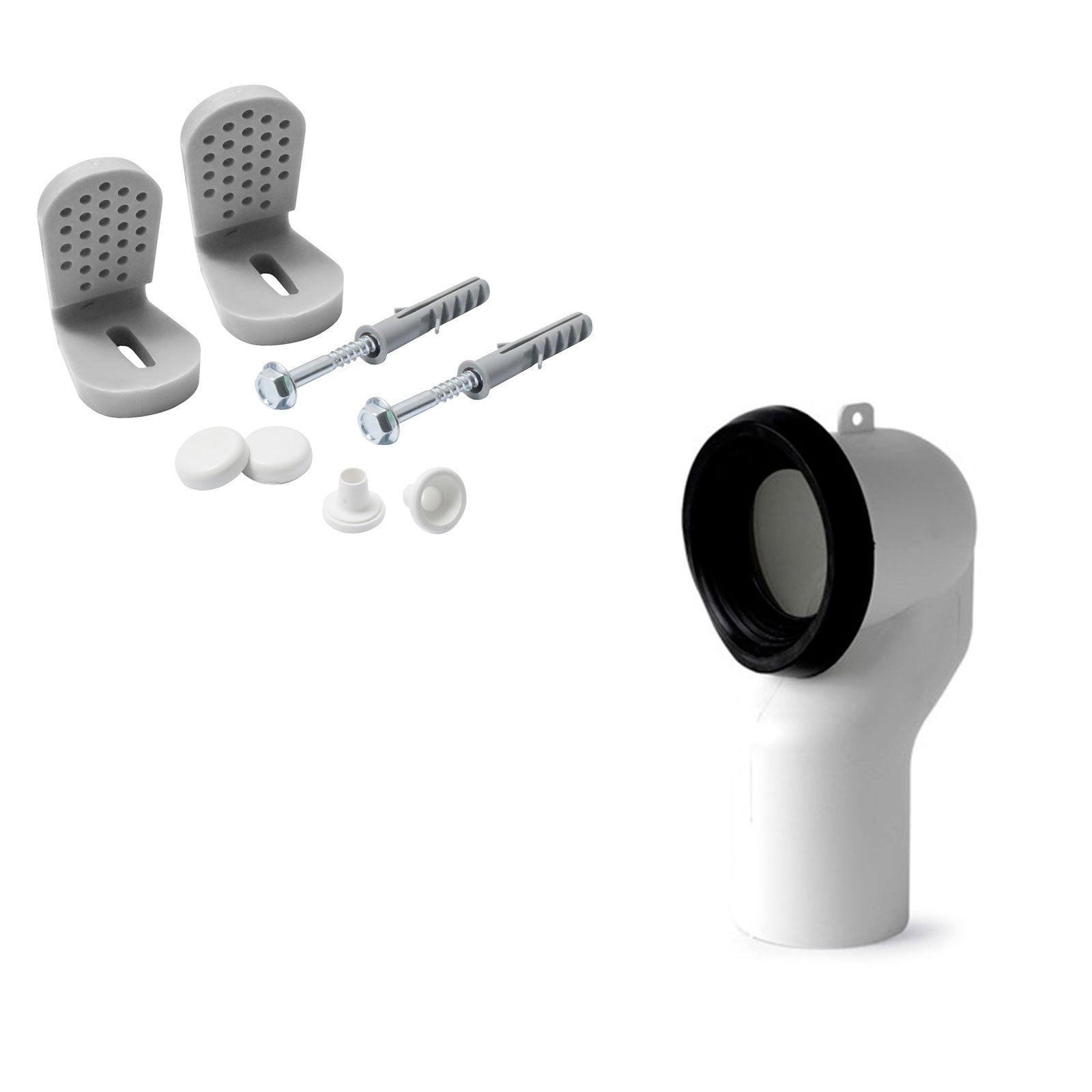 Kit installazione sanitari filo muro con curva da 90 e fissaggi a pavimento by CeramicStore | Lo specialista del tuo bagno