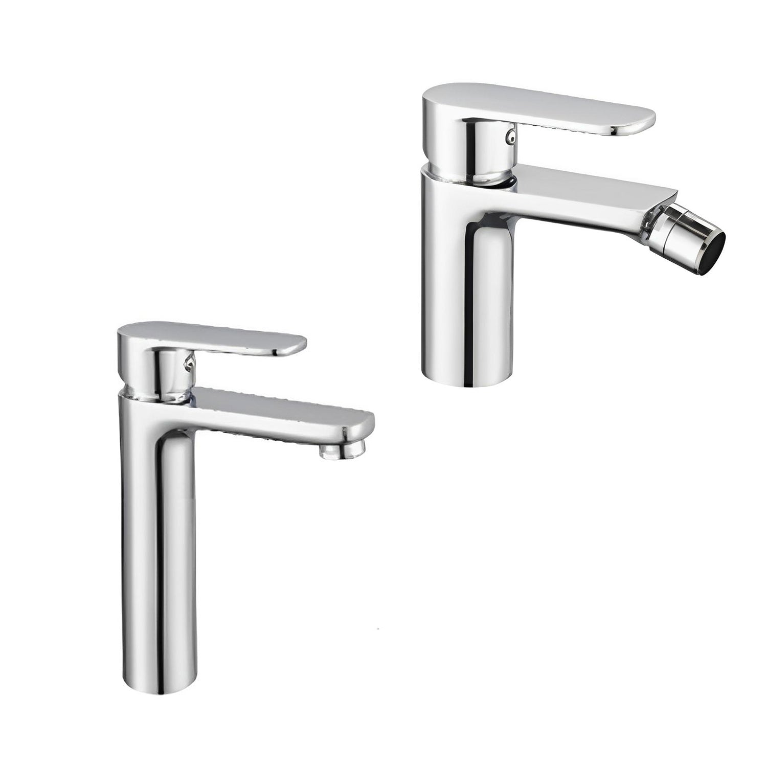 Coppia miscelatore lavabo e bidet RubiFlux Idroblue - Cromo by CeramicStore | Lo specialista del tuo bagno