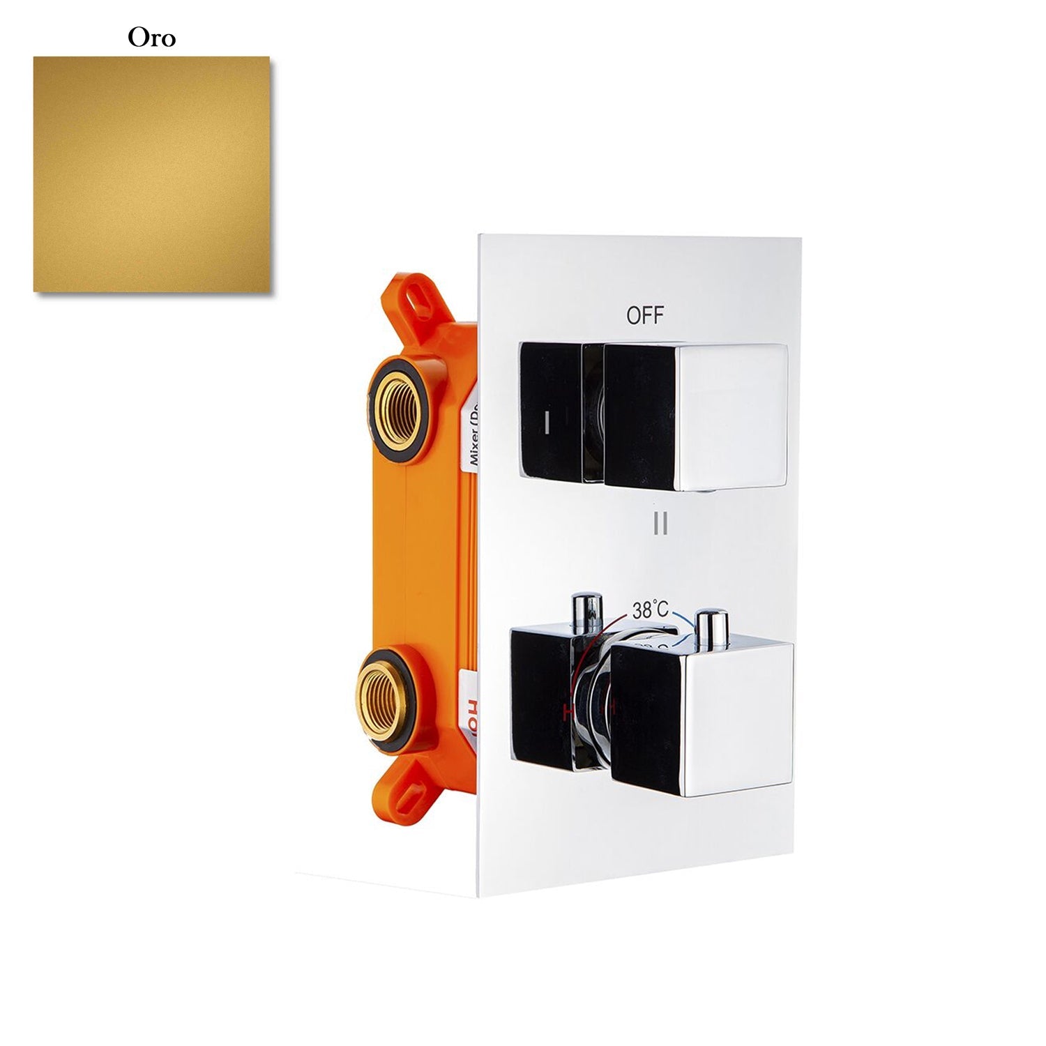 Termostatico doccia incasso squadrato 3 vie con easy box oro by CeramicStore | Lo specialista del tuo bagno