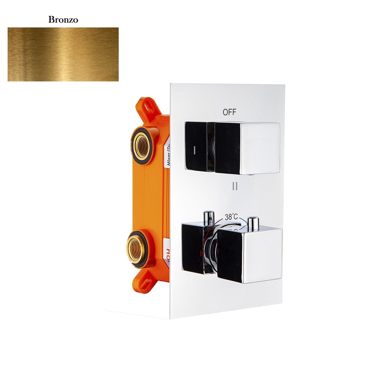 Termostatico doccia incasso squadrato 3 vie con easy box bronzo by CeramicStore | Lo specialista del tuo bagno