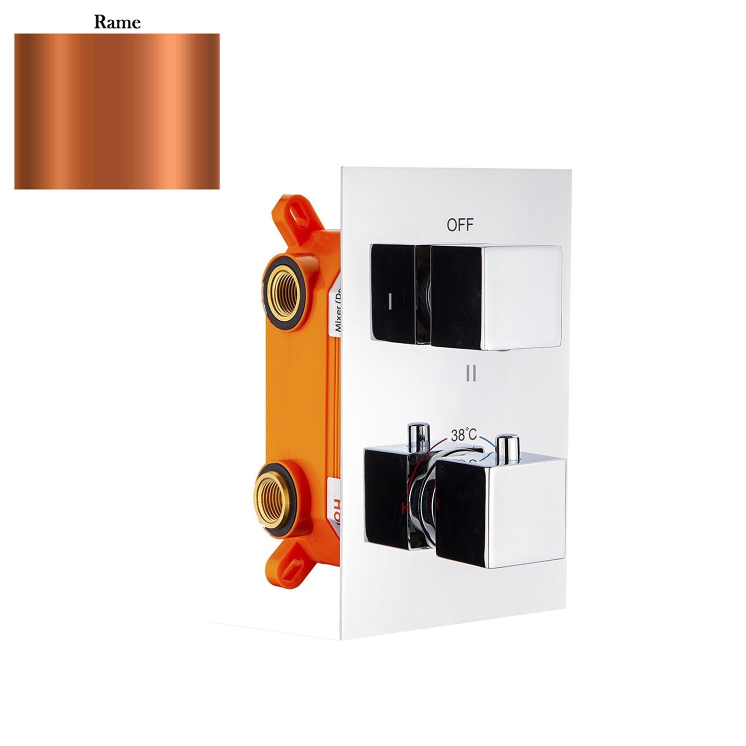 Termostatico doccia incasso squadrato 2 vie con easy box rame by CeramicStore | Lo specialista del tuo bagno